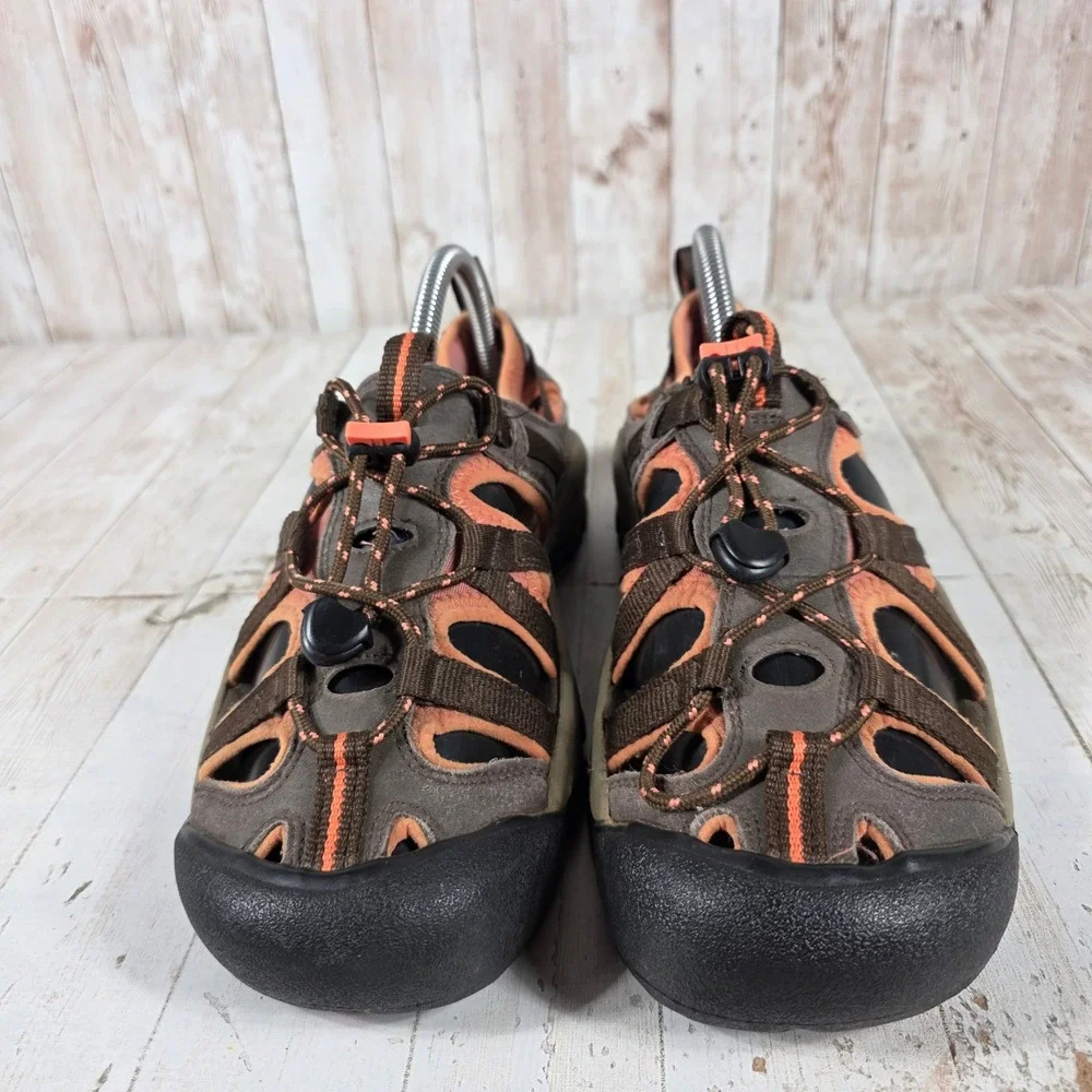 Keen Arroyo II Womens Hiking Sandals Brown Coral Orange Waterproof Leather Shoes